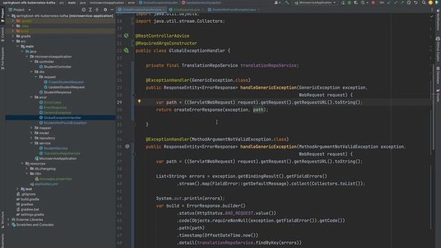Spring Boot + Liquibase + Docker + Kubernetes + EFK Stack + Kafka #3 - Exception Handling & i18n смотреть онлайн