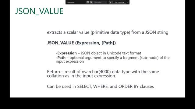 2021 Data.SQL.Saturday.LA presents: Advanced data types – JSON смотреть онлайн