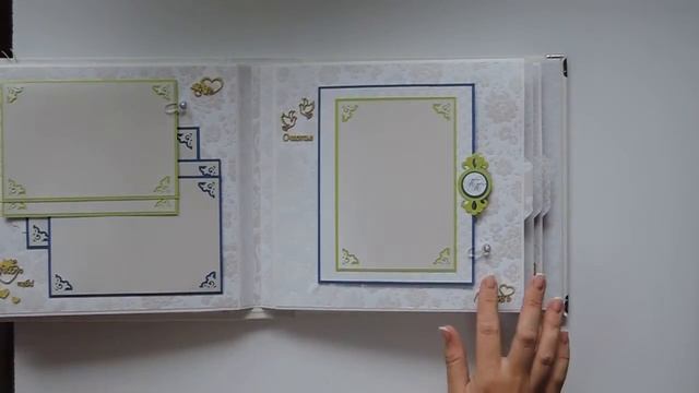 Большой свадебный альбом в бело-сине-лаймовом цветовом сочетании. смотреть онлайн