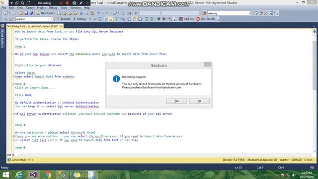 IMPORT EXCEL/CSV/MSACCESS DATA INTO MSSQL MANAGEMENT STUDIO|| XAMARIN IT смотреть онлайн