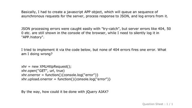 jQuery : Catch a 404 error for XHR смотреть онлайн
