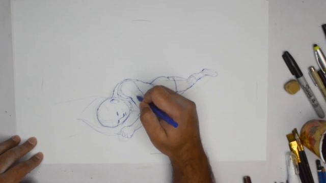 Sketch a Person in a Sleeping Position | easy tutorial смотреть онлайн