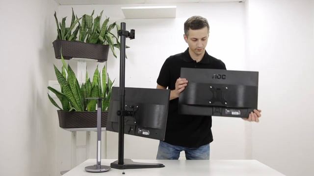 ONKRON кронштейн (крепление) для двух мониторов 13"-34" настольный, чёрный D208FS смотреть онлайн