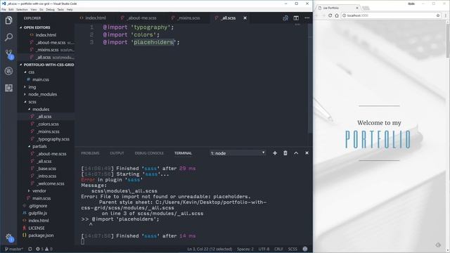 How to create a Portfolio Website with CSS Grid & Sass | Part 4.5: Some refactoring смотреть онлайн