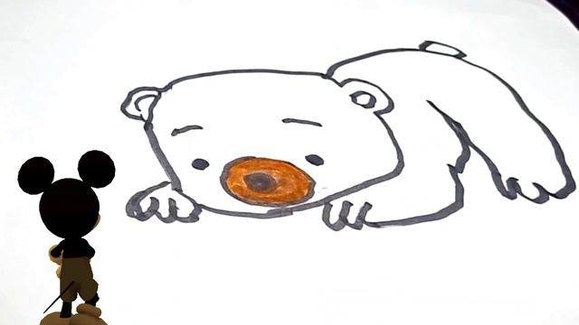 How to draw a bear / the art of coloring /Cara menggambar beruang / seni mewarnai смотреть онлайн
