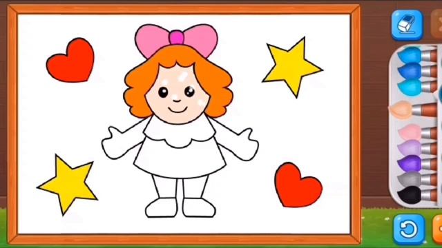 Как нарисовать куклу раскраска | Мультики для детей | Раскраски малышам. смотреть онлайн