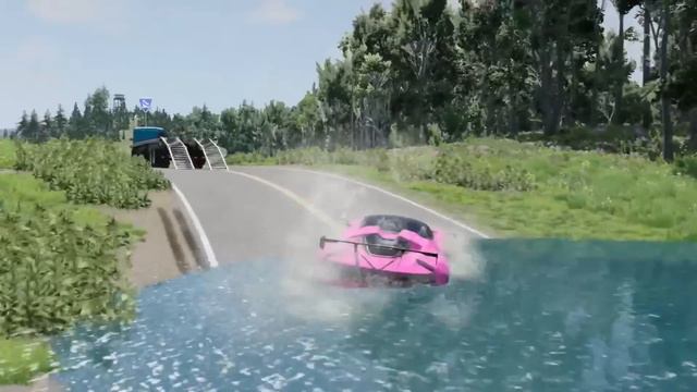 Double Flatbed Trailer Truck vs Speedbumps Train vs Cars Beamng.Drive #625 смотреть онлайн