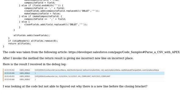 Salesforce: Handle Extra "rn" new line in CSV from code level смотреть онлайн