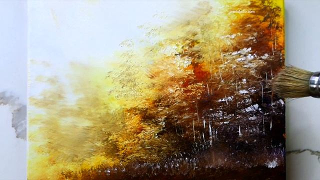 Golden Glow | Landscape Painting | Oval Brush Technique смотреть онлайн