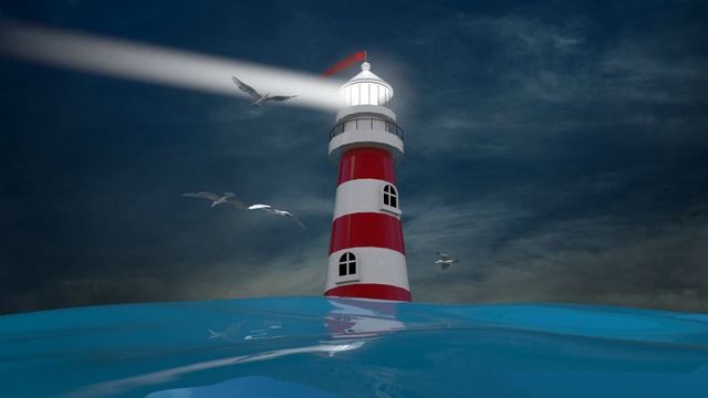 Море, маяк, чайки. 3D футаж бесплатно. Sea, lighthouse, seagulls. 3D footage for free смотреть онлайн