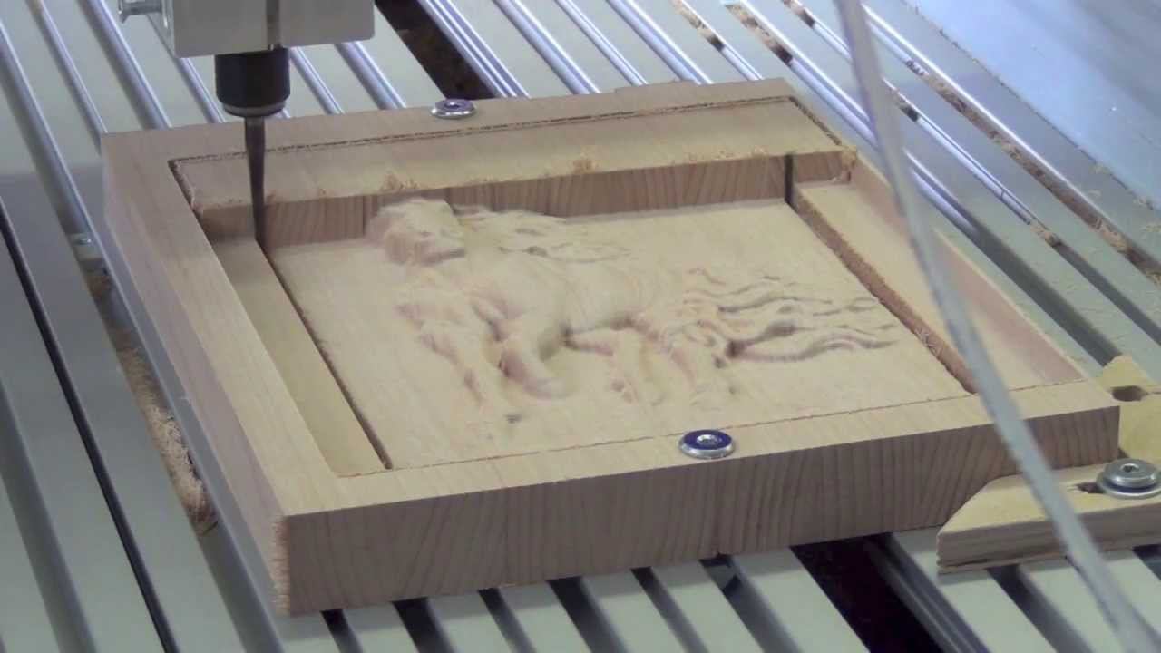 CNC machine: Фрезерование барельефа лошади смотреть онлайн