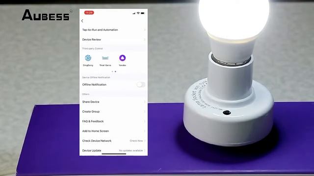 Aubess WiFi Smart Light Bulbs Adapter E27-Smart Home-Smart Life APP/Alexa And Google Home