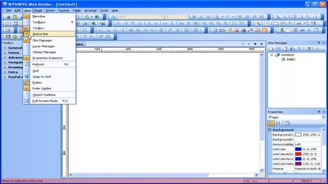 WYSIWYG Web Builder Меню View Вид смотреть онлайн