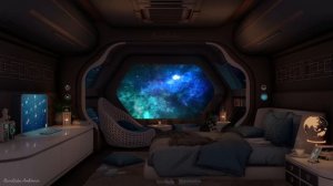 Starship Sleeping Quarters ? Relaxing 10H Space Travel | Spaceship Ambience, Deep Bass For Sleep