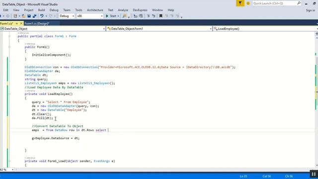 C# Convert DataTable To Object Part1 смотреть онлайн