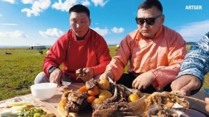 Mighty Beef Ribs for Mighty Mongolian Wrestlers! Mukbang Nomads! | Eat Like Mongols