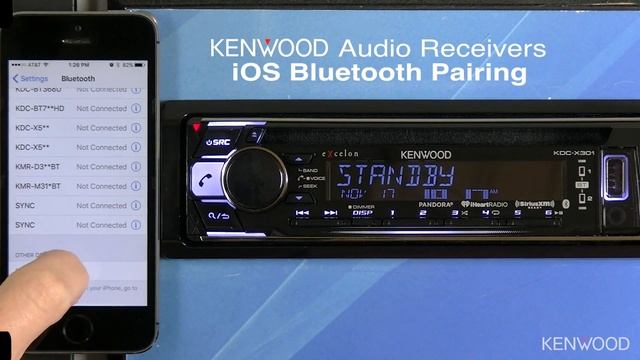 KENWOOD eXcelon KDC-X301 iOS Bluetooth Pairing for 2017 Audio Receivers смотреть онлайн