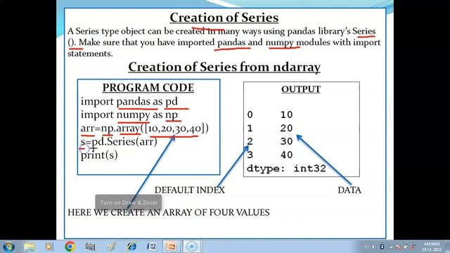 Series data structure | Creation of Series from - ndarray , dictionary , Scalar value | IP Class 12 смотреть онлайн