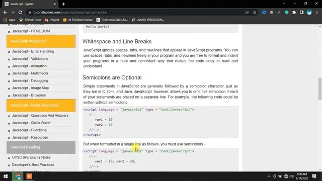 #04 JavaScript Syntax | JavaScript Course in Tamil (தமிழில்) | M R Kishore Kumar смотреть онлайн