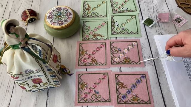 8 Point Star Garden by Just Nan, all the stitches are done! Spring project 4: Mill Hill Birdhouses смотреть онлайн
