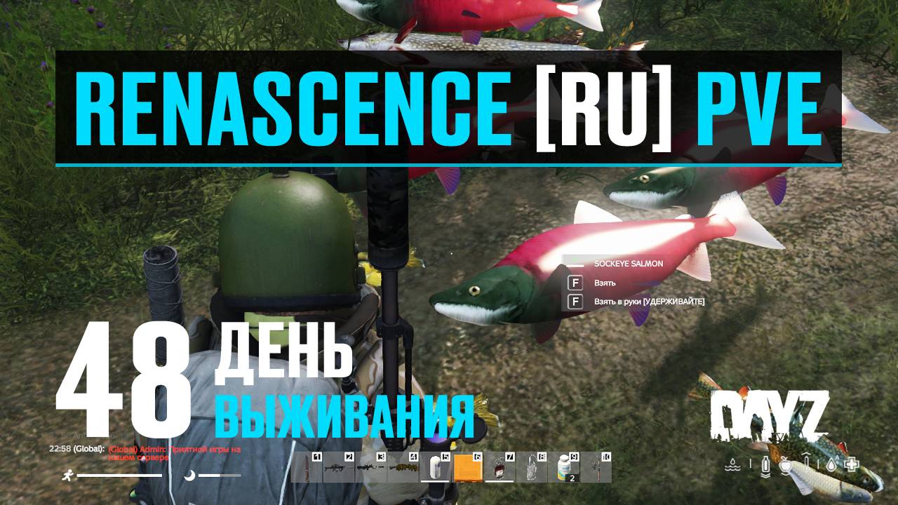 DayZ. RENASCENCE [RU] PVE. 48 день выживания. Рыбалка и Тихая Охота. смотреть онлайн