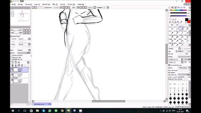 How I sketch bodies // Paint tool sai смотреть онлайн