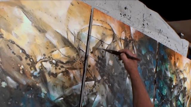 Fragmented Art Design, Abstract Painting, Mix Lang,  Underpainting