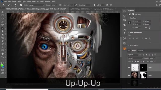 Half Robot Half Man Photoshop 2021 | Terminator Face effect | смотреть онлайн