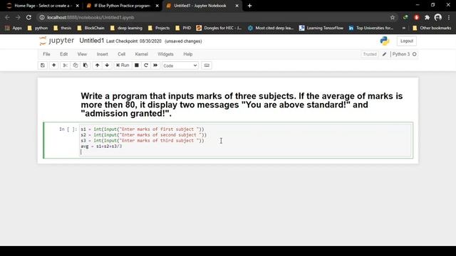Python If Else Practice Program 4: How to calculate average marks of the student? смотреть онлайн