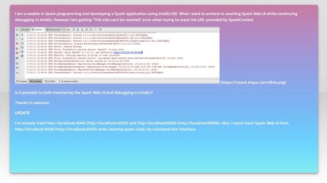 SparkUI cannot be reached while debugging in IntelliJ смотреть онлайн