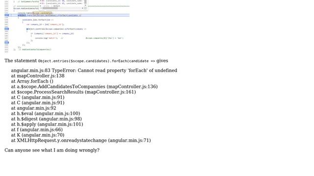AngularJS Cannot read property 'forEach' of undefined смотреть онлайн