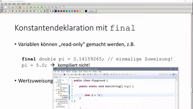 ? JAVA | Typen & Variablen 12 - Konstante Variablen mit final смотреть онлайн