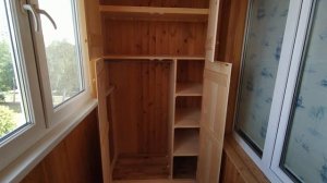 Большой шкаф на балкон из вагонки(безсучковой) и мебельных щитов,своими руками в Минске!