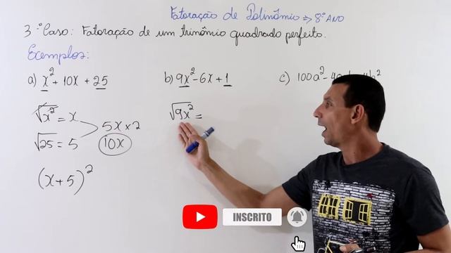 Fatoração de trinômio quadrado perfeito x² + 10x + 25 , 9x² - 6x + 1 e 100a² - 40ab + 4b². смотреть онлайн