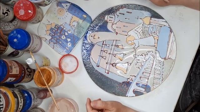 Мастер-класс по росписи глазурью декоративной керамической тарелки. Советы художникам-керамистам. смотреть онлайн