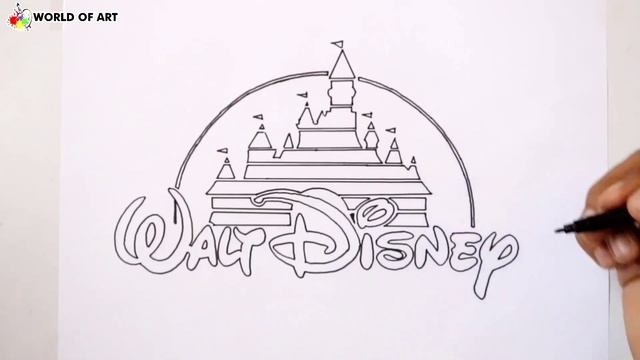 How To Draw Walt Disney Logo | Disney Drawing - Disney Castle