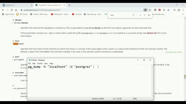 How to take back up of PostgreSQL Database – Windows PC using CMD смотреть онлайн