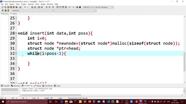 How to insert an node in singly linked list useing c program in tamil | Quick Through смотреть онлайн
