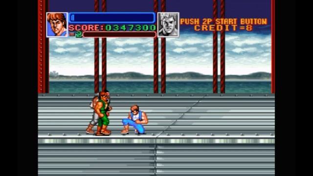 Super Nintendo (Snes) 16-bit Return of (Super) Double Dragon Mission 4 Fight on a moving truck
