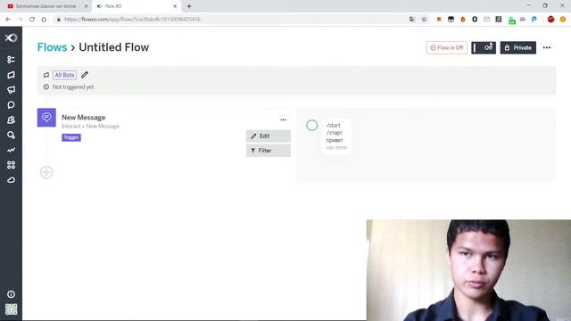 FlowXo - Как отправить сообщение. Как создать чат-бота. Чат-бот для бизнеса. Чат-бот для телеграм смотреть онлайн