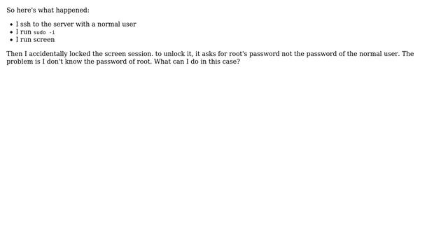 Unix & Linux: GNU screen locked, how to unlock? смотреть онлайн