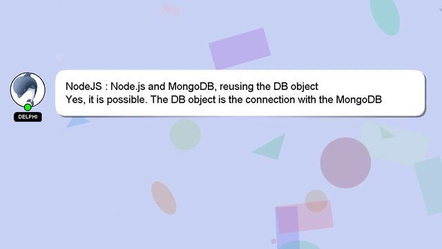 NodeJS : Node.js and MongoDB, reusing the DB object смотреть онлайн