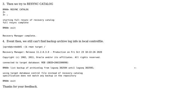we still can't find backup archivelog in local controlfile (2 Solutions!!) смотреть онлайн