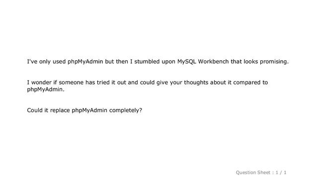 MySQL : MySQL Workbench vs phpMyAdmin смотреть онлайн