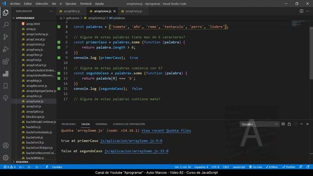 Aprogramar con JavaScript - 84 Array metodo some смотреть онлайн