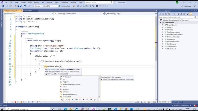 Find Occurrence of each characters in C#.Net || C# Program смотреть онлайн