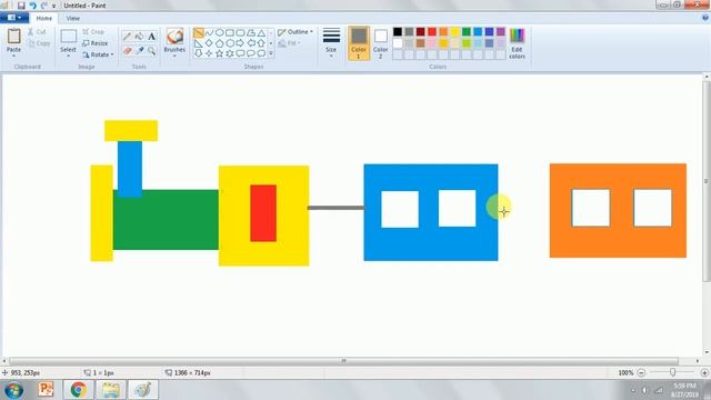 Easy Drawing Train in MS Paint #PaintTutorial смотреть онлайн