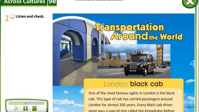 Excel 6.Module 9.Transportation around the world text ver.Ex:2.p 107 смотреть онлайн