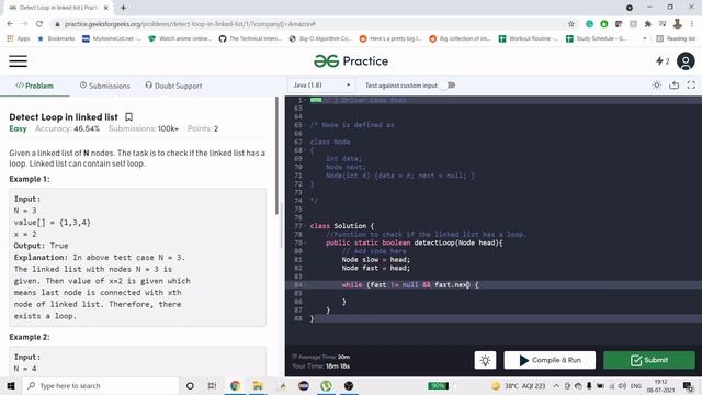 Detect Loop in Linked List | Java | Interview Question | GeeksForGeeks смотреть онлайн