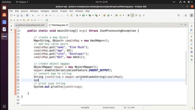 How To Convert Java Map Object to/from JSON String using Jackson API | Java Inspires смотреть онлайн